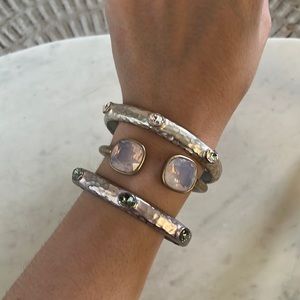 Metallic Bangles with Rhinestones